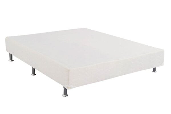 Base Cama Box Sommier Camurça Branco 30cm