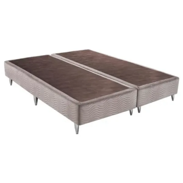 Base Cama Box Sommier Camurça