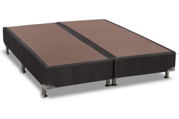 Base Cama Box Sommier Camurça Preto 30cm