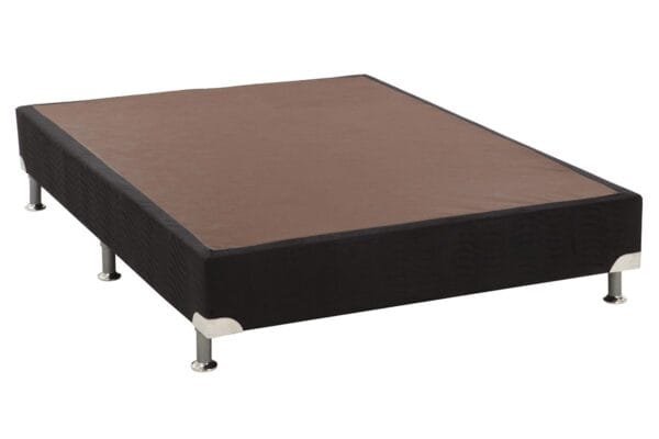 Base Cama Box Sommier Camurça Preto 30cm