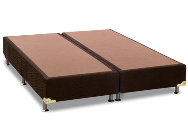 Base Cama Box Sommier Camurça Marrom 30cm