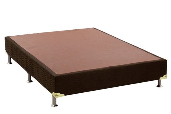 Base Cama Box Sommier Camurça Marrom 30cm