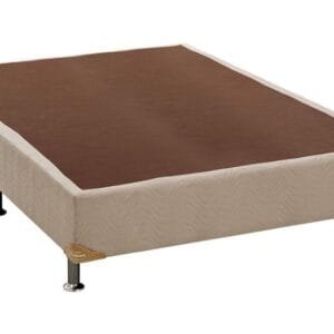 Base Cama Box Sommier Camurça Bege 30cm